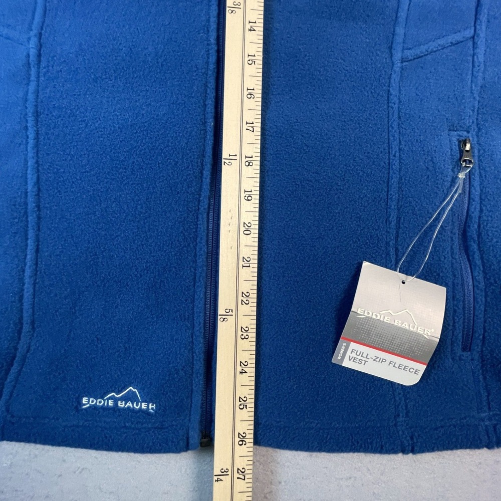 Eddie Bauer Vest Womens 2XL Blue Busch Beer Full Zip Fleece L.I.T. Tech New - Picture 9 of 11